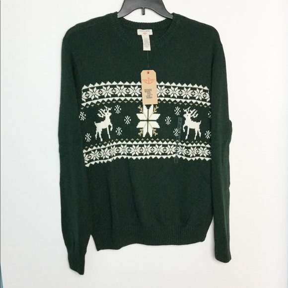 Dockers Other - Dockers L Holiday Snow Green Crewneck Sweater NWT